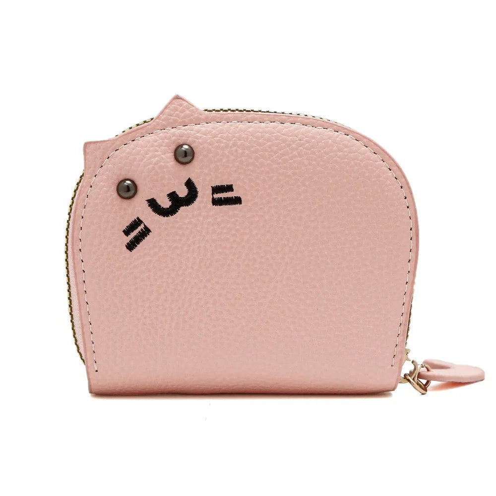 Women's Wallets New Cartoon Cat Compact Kawaii Cute Fashionable Trendy Small Card Bags Portable Large Capacity Coin Purses Girl