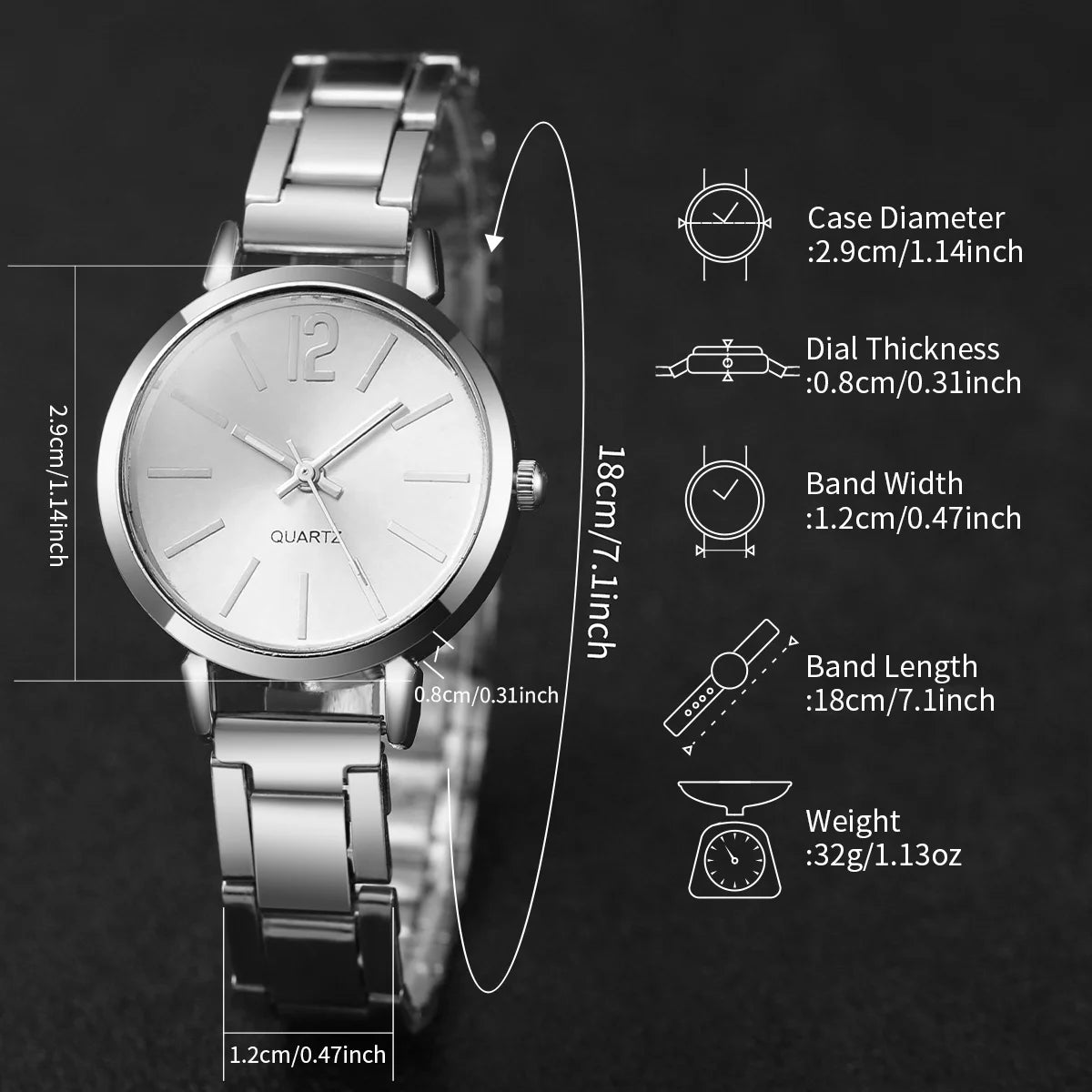2PCS/Set Fashion Women's Watches Simple Analog Quartz Wristwatch LOVE Opening Cuff Bracelet Set Relogio Feminino（Without Box）