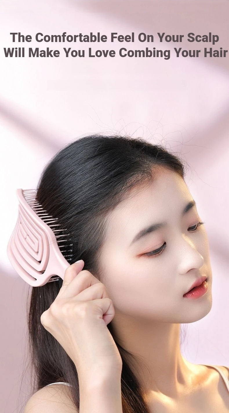 Women Salon Detangling Hair Brush Anti Static Scalp Exfoliating Massage Comb Wet Hair Styling Hairdressing Tool 1pc