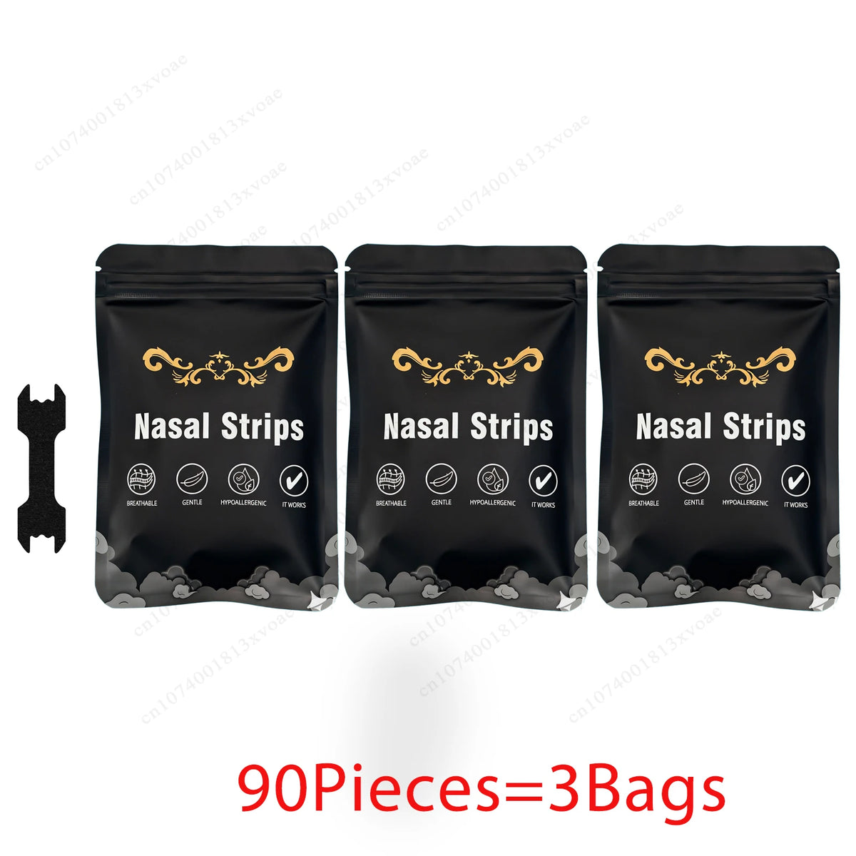 30/60/90/150PCS Black Nose Strips Extra Strength Nasal Strips Better Sleeping Non-Invasive Anti Snoring Strips for Adult