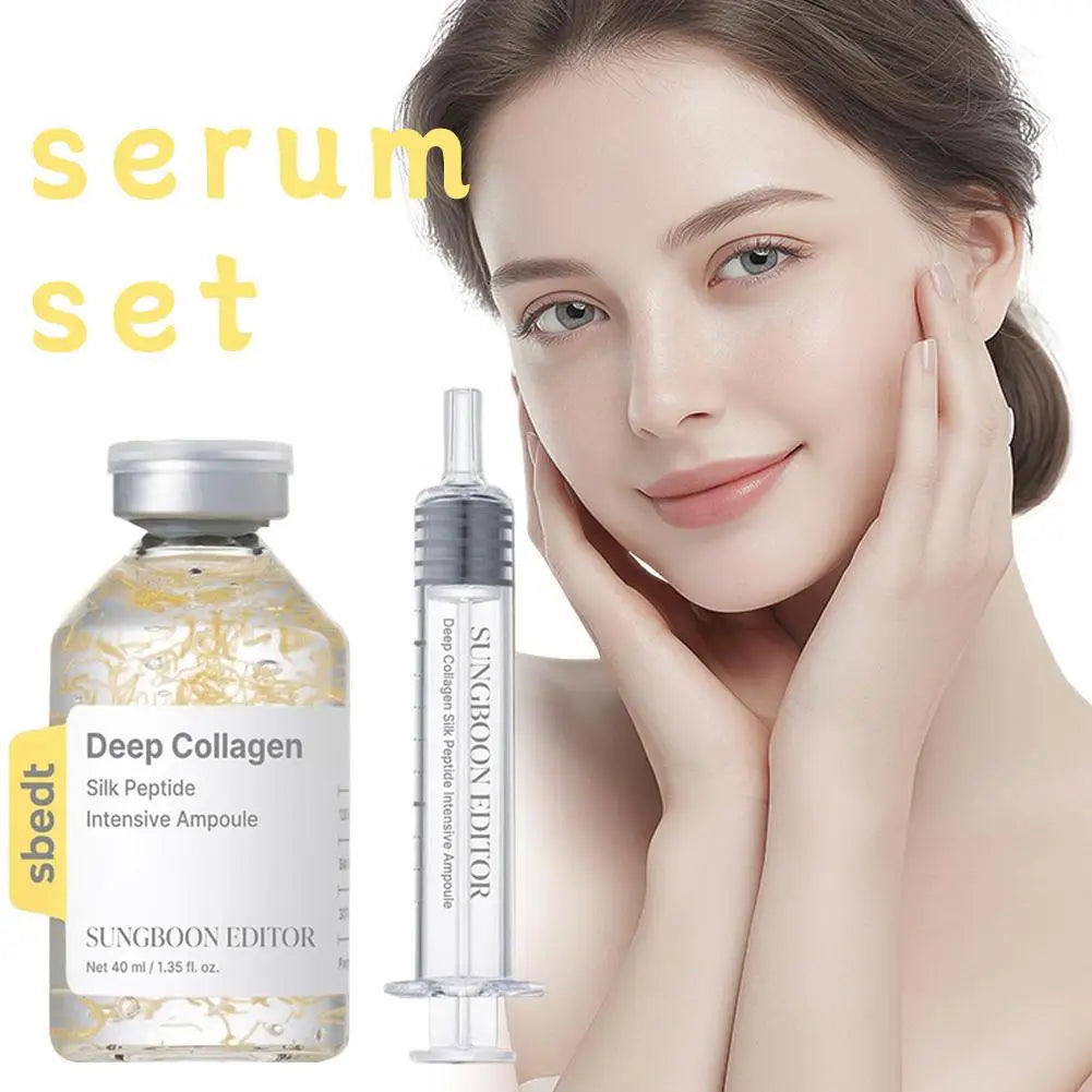 Collagen Ampoule Serum Firming Hydrating Lifting Essence Anti Aging Smooth Fine Lines Face Daily Nourishing Skin Care Set