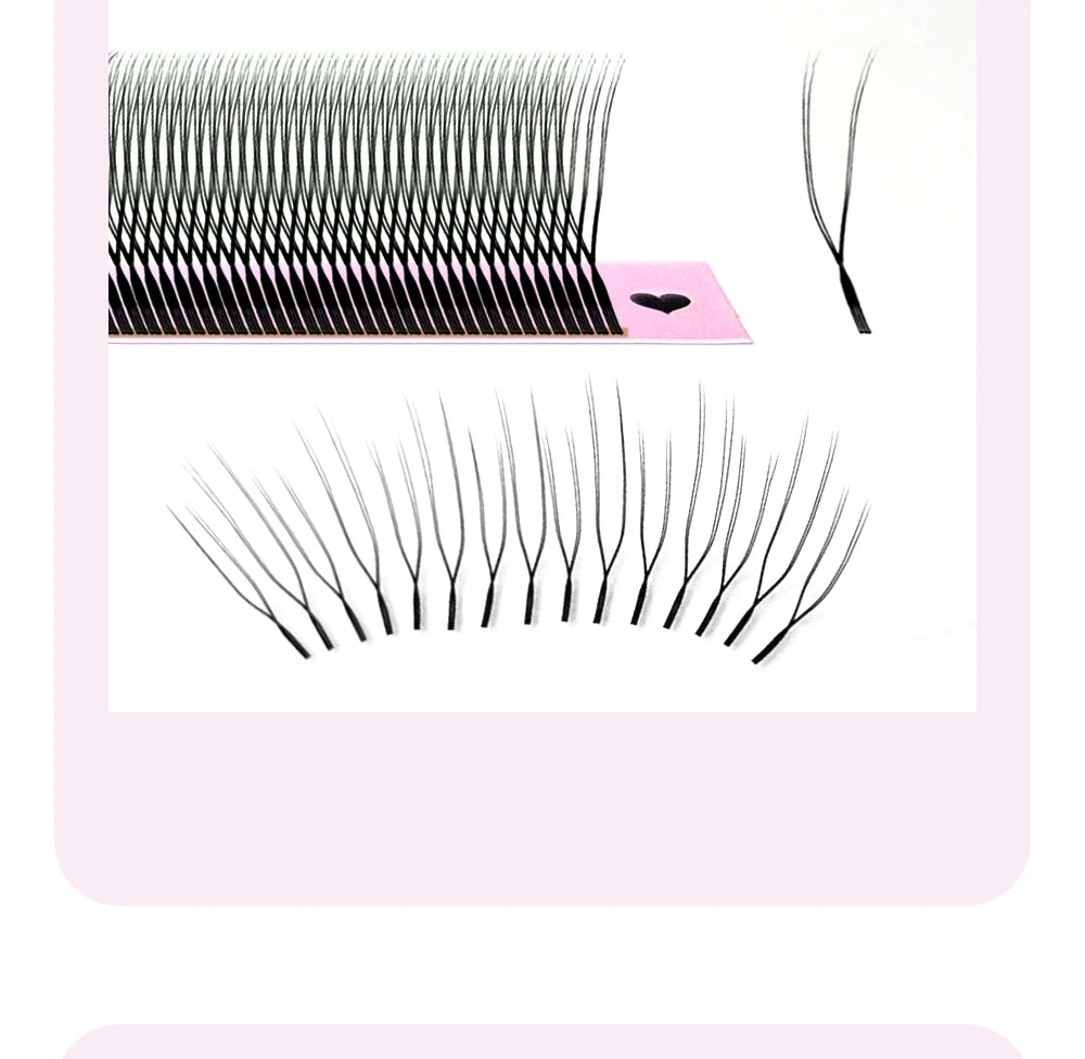 DIYDAY U-shaped YY Eyelash Extension Premium PBT Double Layer U-Shaped YY Lashes Ultra Soft Featherlight False Mink UY Eyelashes