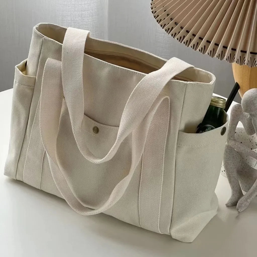 Versatile Forest Style Women'S Canvas Shoulder Bag Large Capacity Book Storage Student Bag For Classroom Travel Daily Use Durabl