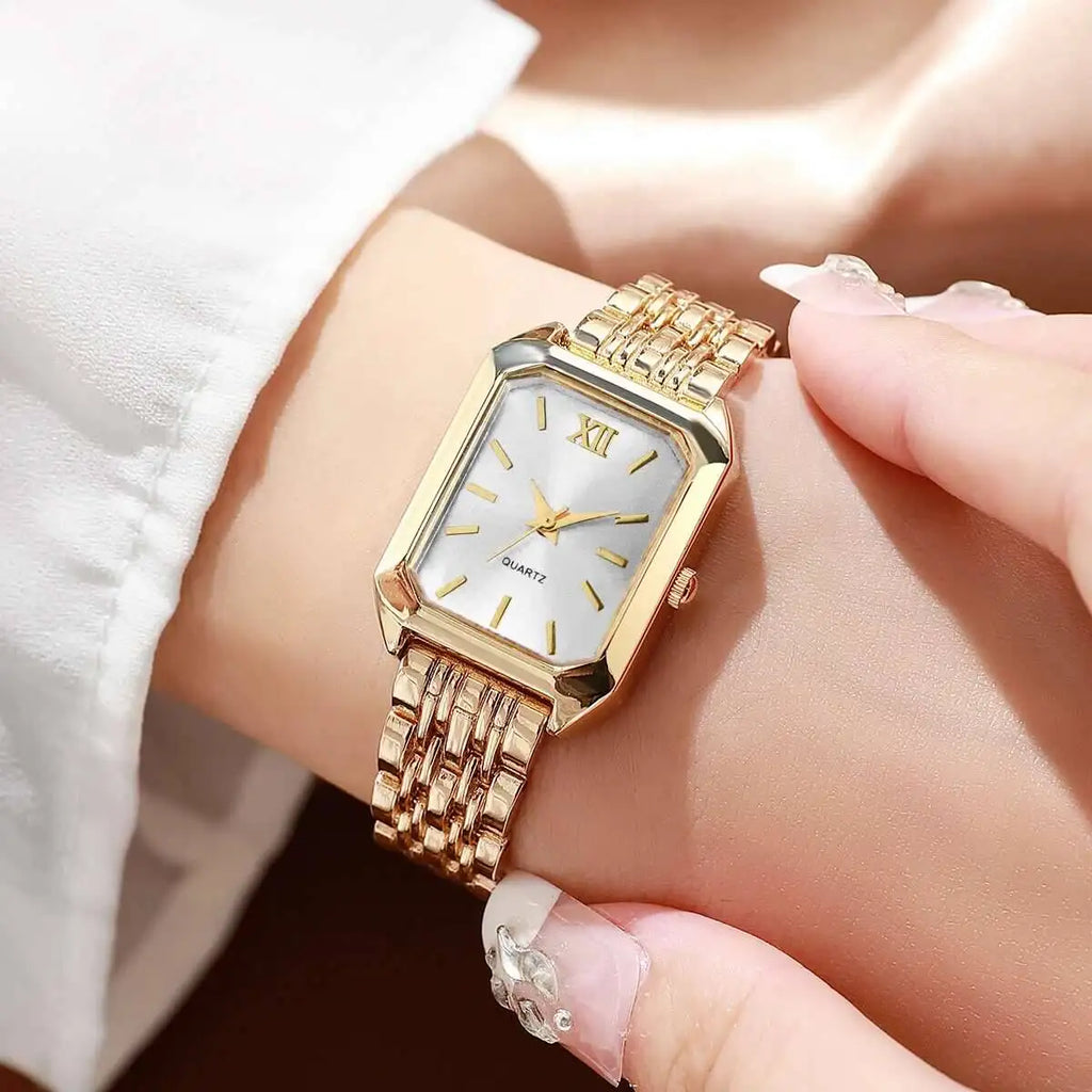 Fashion Rectangle Women Quartz Watch Luxury Analog Wristwatches Reloj Mujer Girls Clock Gift（Without Box）