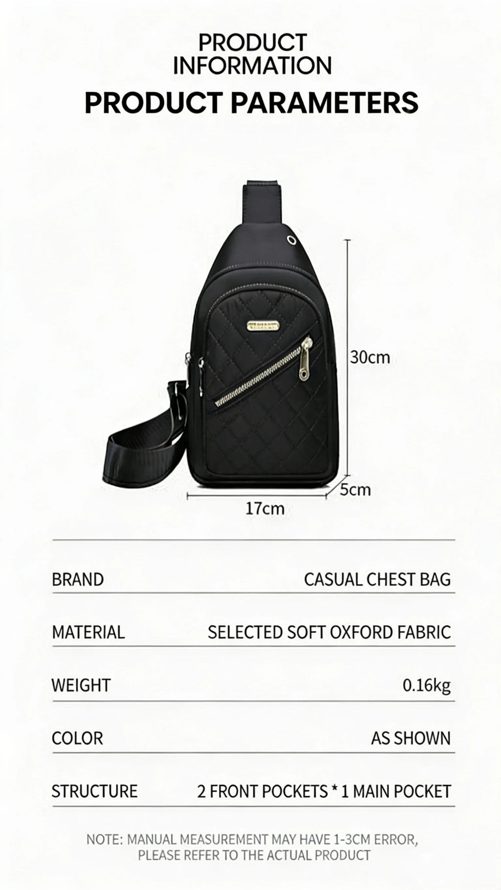 Homefish Embroidered Composite Fabric Chest Bag For Women Casual Lightweight Leisure Shoulder Backpack Daily Shopping Travel