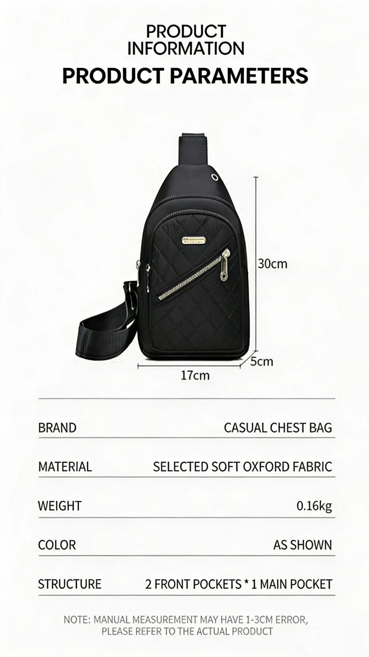 Homefish Embroidered Composite Fabric Chest Bag For Women Casual Lightweight Leisure Shoulder Backpack Daily Shopping Travel