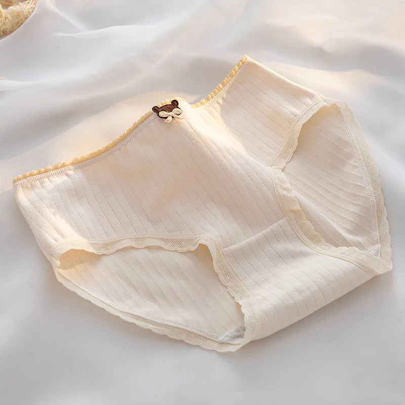 5Pcs/set Women Cotton Panties Cartoon Girls Briefs Mid Waist Underwear Shorts Soft Breathable Panty Sexy Intimates Lingerie M-XL