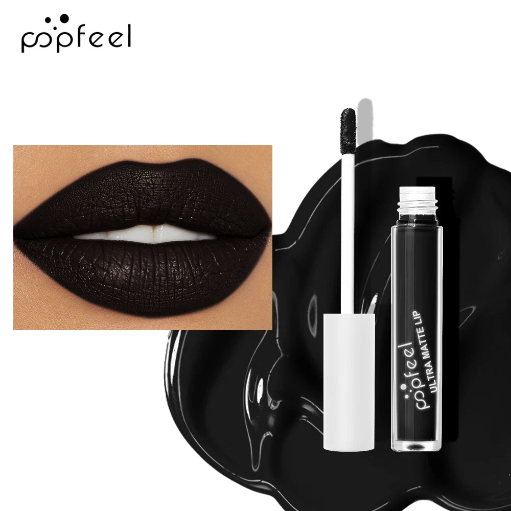 POPFEEL Hallowmas Lip Makeup Kit Black Lip Gloss Matte Lip Stick Long Lasting
