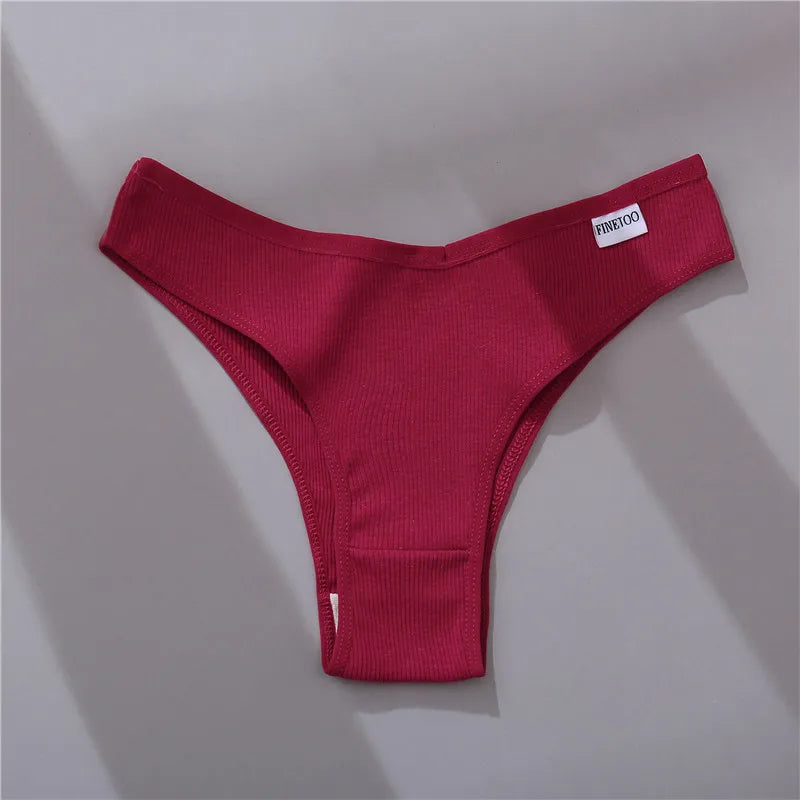 5Pcs/Set Women Cotton Brazilian Panties V Waist Female Underwear Comfortable Underwear Low Rise T-Back Bikini Girls Lingerie New