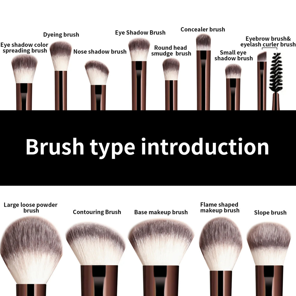 13 pcs Makeup Brush Set, Dense Bristles, Aluminum Alloy Handle, Suitable for All Skin Types