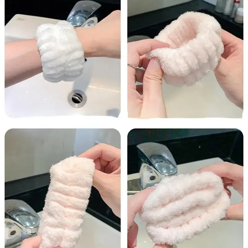 2pcs Face Wash Hand Wrist Strap Reusable Sweat Band Microfiber Towel Band Flexible Absorbent Wrist Strap Face Wash Comfortable