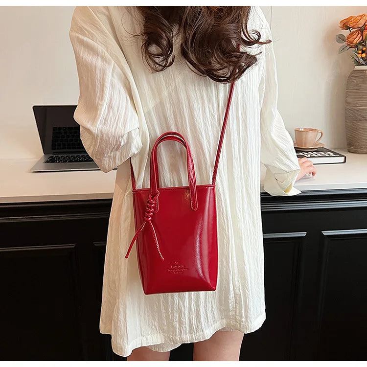 PU Leather Mini Crossbody Bag for Women 2025 New Korean Fashion Luxury Shoulder Bags Female Simple Retro Handbags and Purses