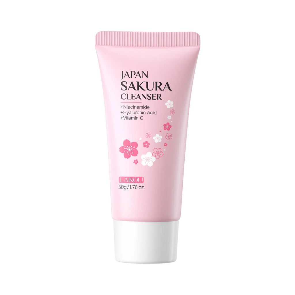Laikou Japan Sakura Gentle Face Wash Hydrating Oil Control Niacinamide Hyaluronic Acid Daily Facial Cleanser For All Skin Types