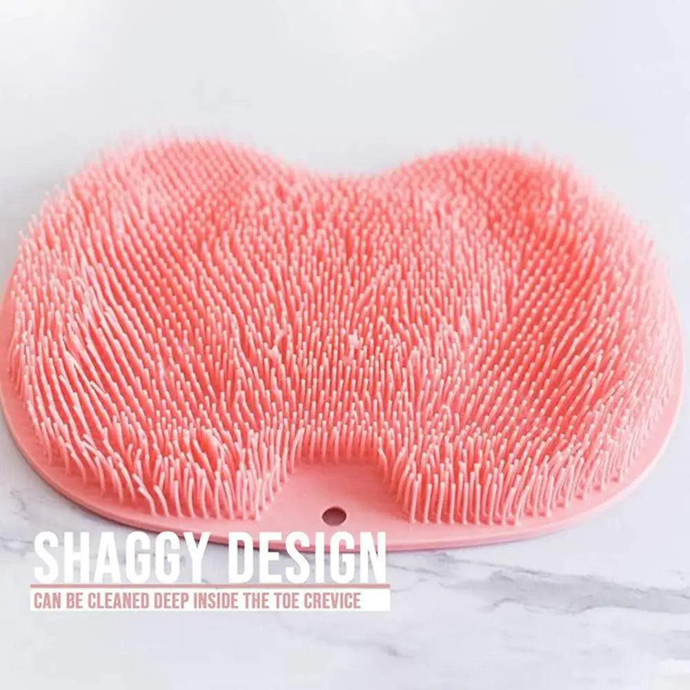 Scrubber Shower Massage Pad Silicone Shower Wall Mounted Back Massage Reusable Cleaning Brush Shower Feet Wash Mat Washer