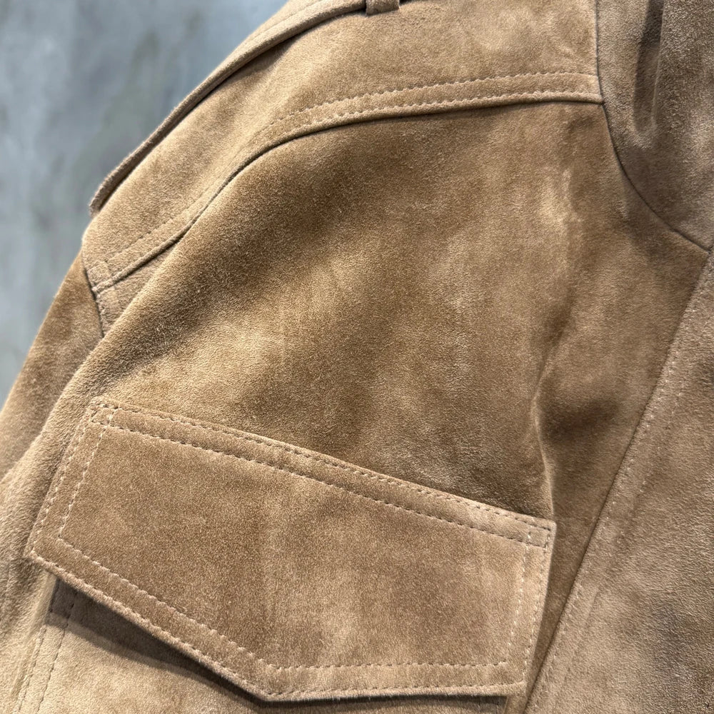 Suede Bomber oversize Women Winter Genuine Sheep Leather Suede Coat Ladies Oversized Suede Jackets
