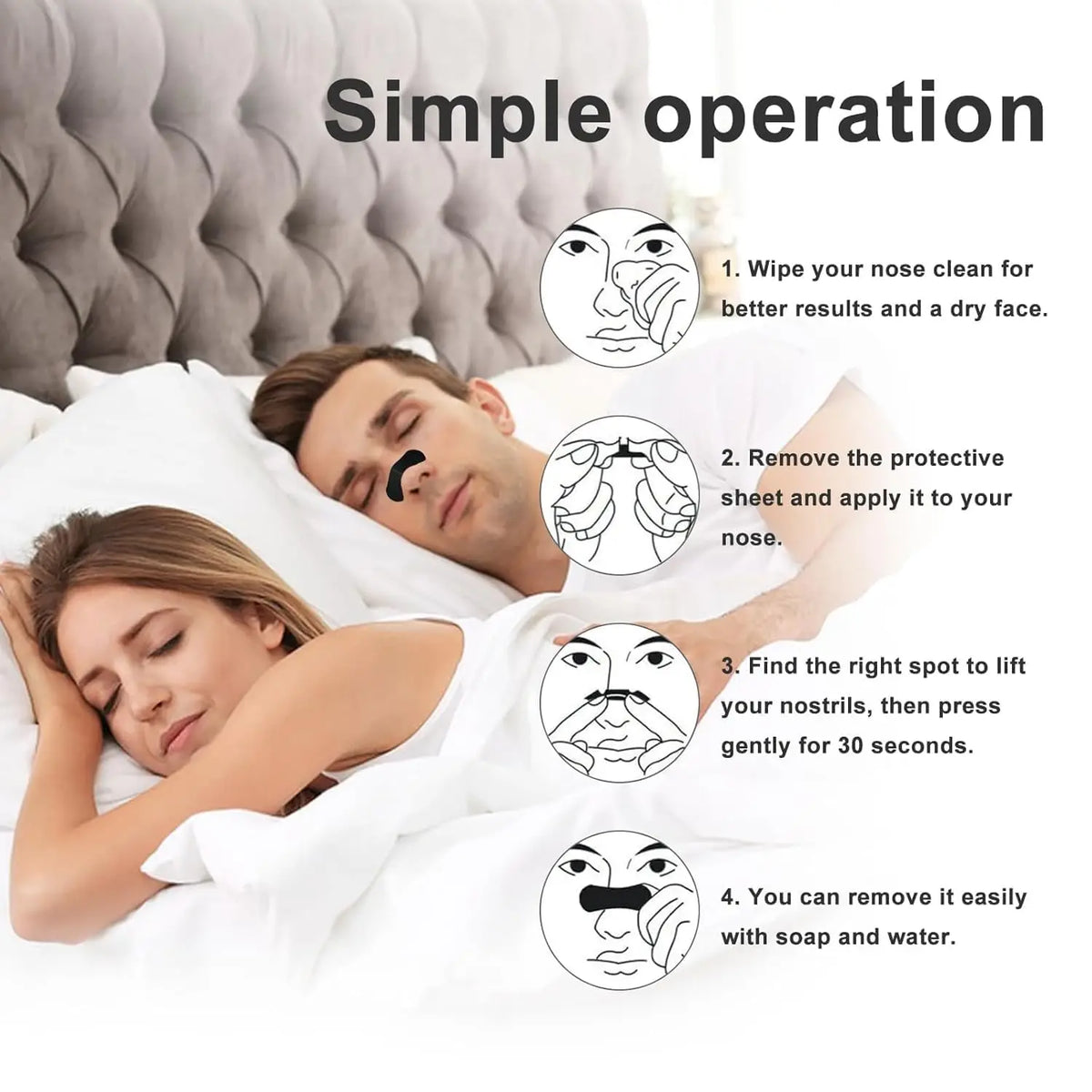 Anti Snoring Nose Strips for Breathing Correction Physical Expansion Breathable Nasal Patch Better Sleep Anti-Snoring Nasal Stri