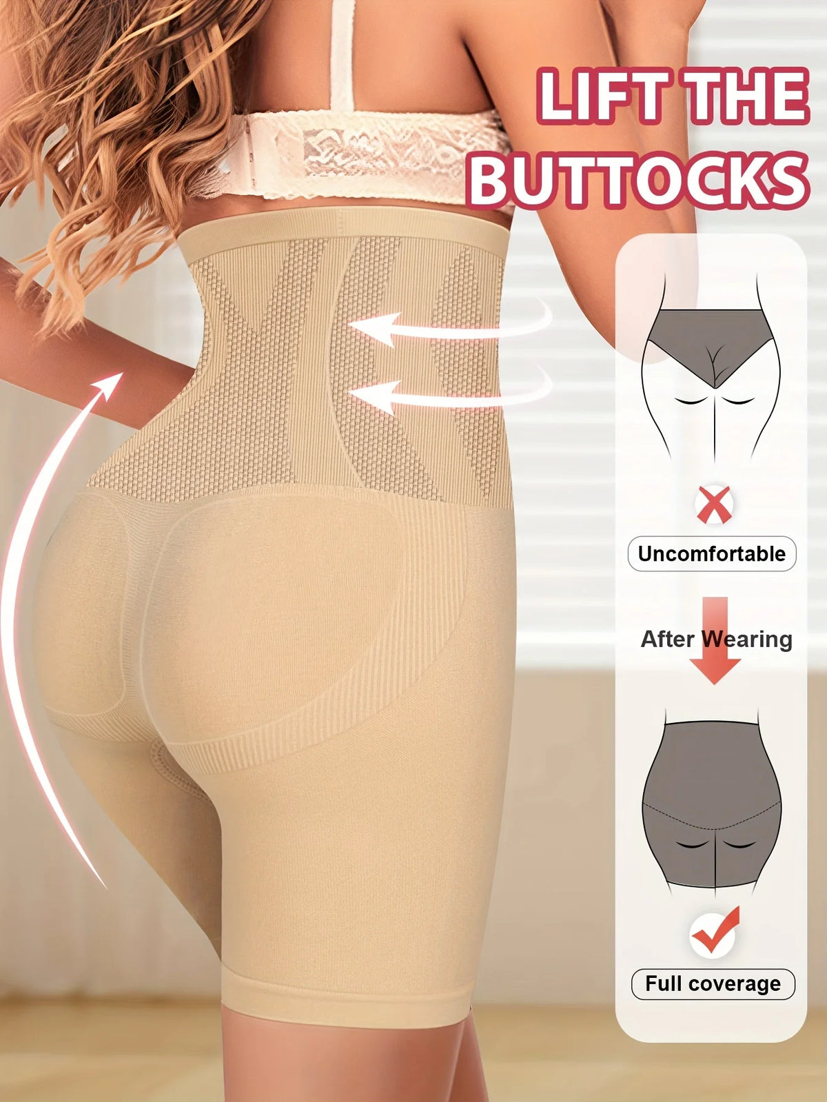 1pcs High Waist Tummy Contouring Seamless Panties Seamless Panties Women's Panties Four Corner Panties Flat Panties Comfortable