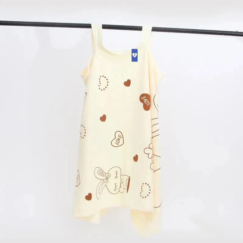 Love Rabbit Thickened Wearable Bath Towel Adult Women Absorbent Chest Bath Skirt for Sauna And Steam Wipe
