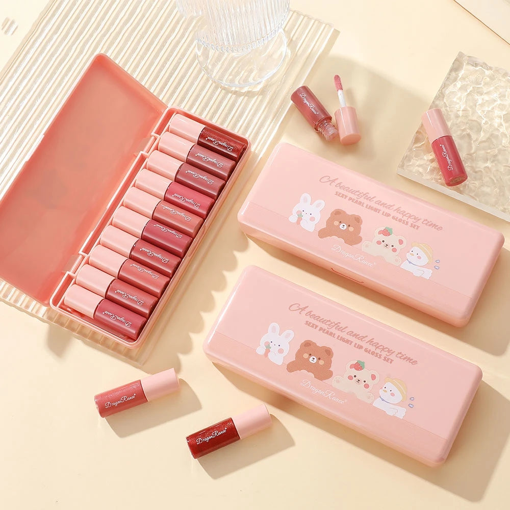 Shimmering Lip Glosses, Easy-To-Apply Lip Glaze, Non-Stick, Non-Fading, Moisturizing, Shiny Lip Gloss