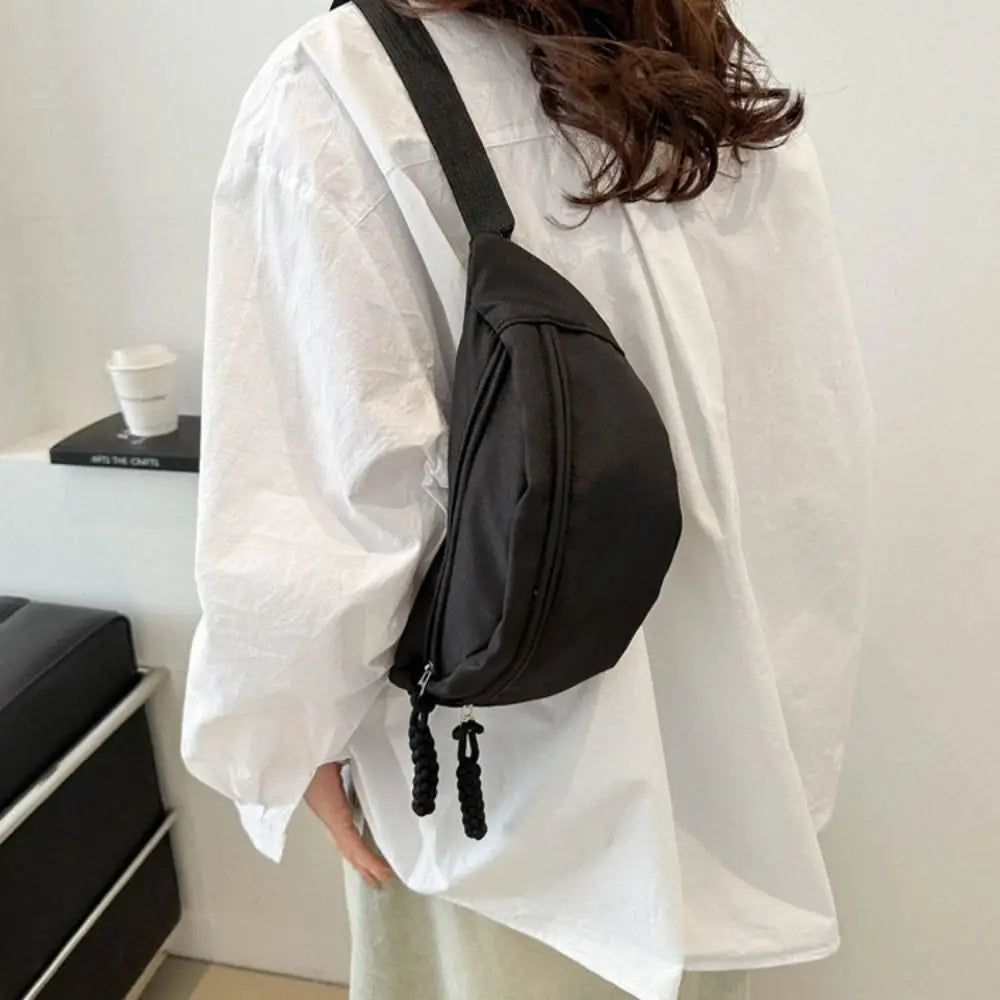 Half Moon Women's Chest Bag New Oxford Cloth Large Capacity Waist Bags Waterproof Multifunctional Running Belt Bags Sport