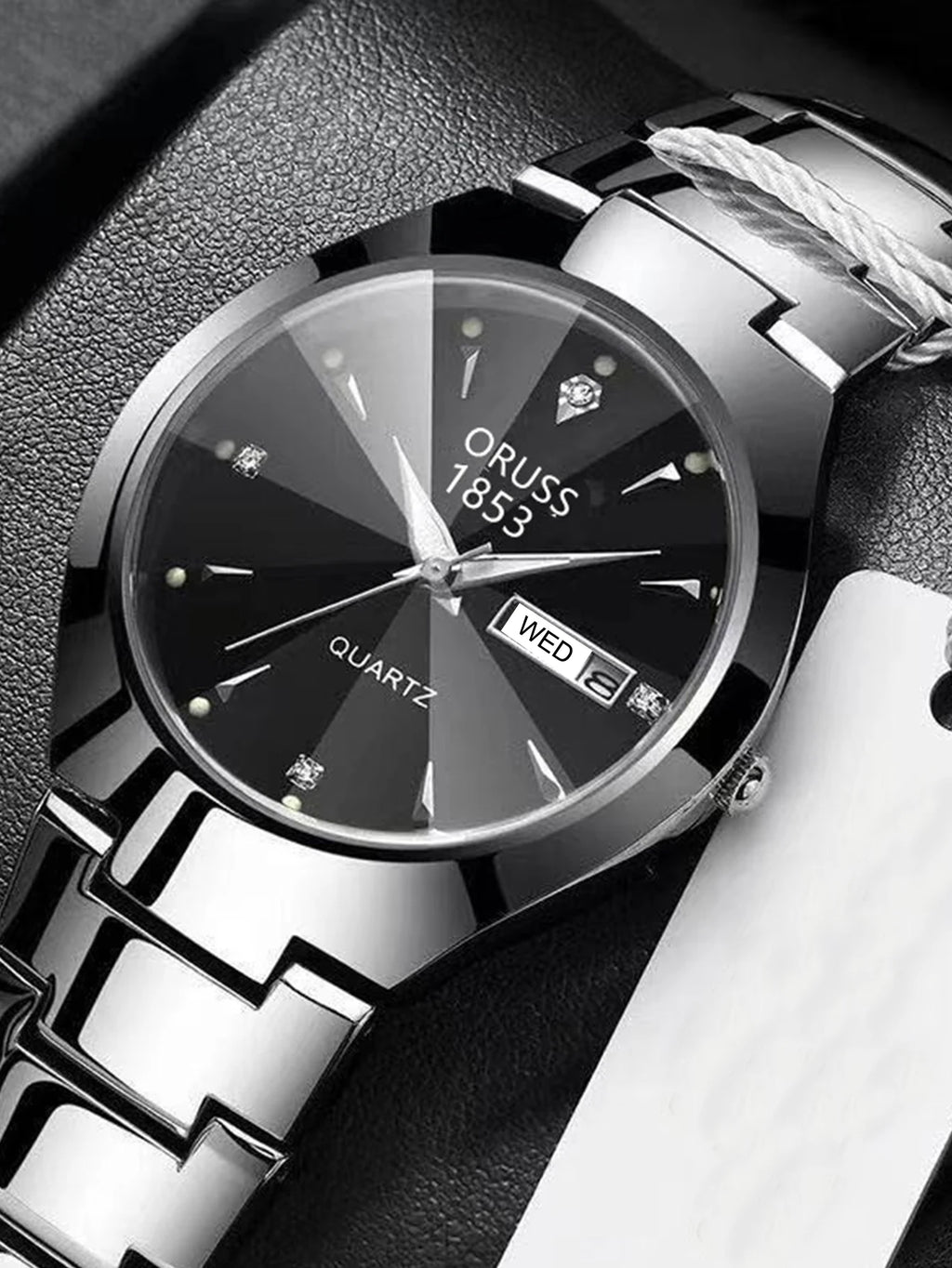 ORUSS Couple Watch Waterproof Casual Fashion Women Men Quartz Watches Ladies Stainless Date Week Men Clock Lover's Date Gift