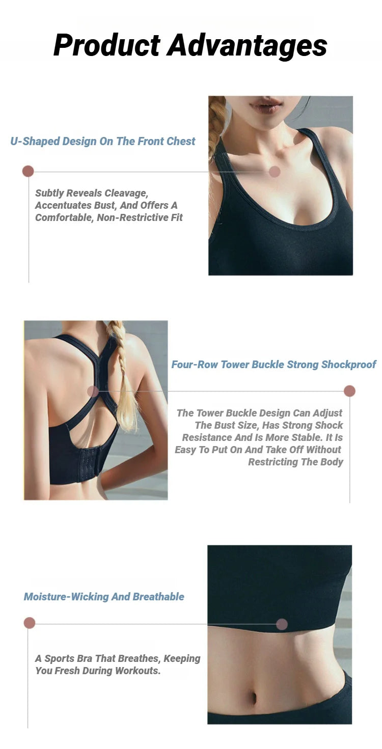 Sports Seamless Comfy & Breathable Push Up Yoga Tank Bra Top Women Gym Corset Crop Fitness Hollow Sexy Running Athletic Sportswe