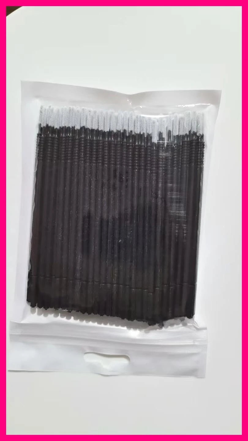 Wholesale 100pcs Long Head Bendable Micro Brushes Lash Extensions Eyelash Glue Cleaning Brush for Eyelashes