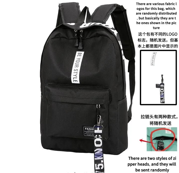 Fashion Trend Backpack for Men and Women Junior High School High School Student Bag Large Capacity Korean Version of Th