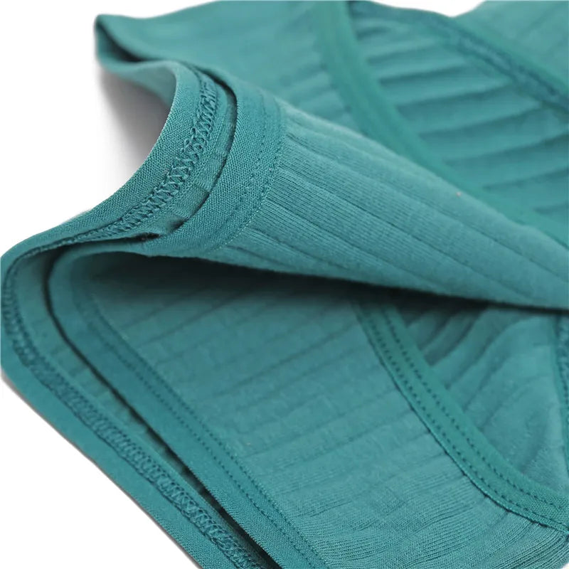 FINETOO 6PCS/SET Women's Cotton Panties Sexy Soft Striped Underpants Solid Color Briefs Female Comfortable Stretch Lingerie M-XL