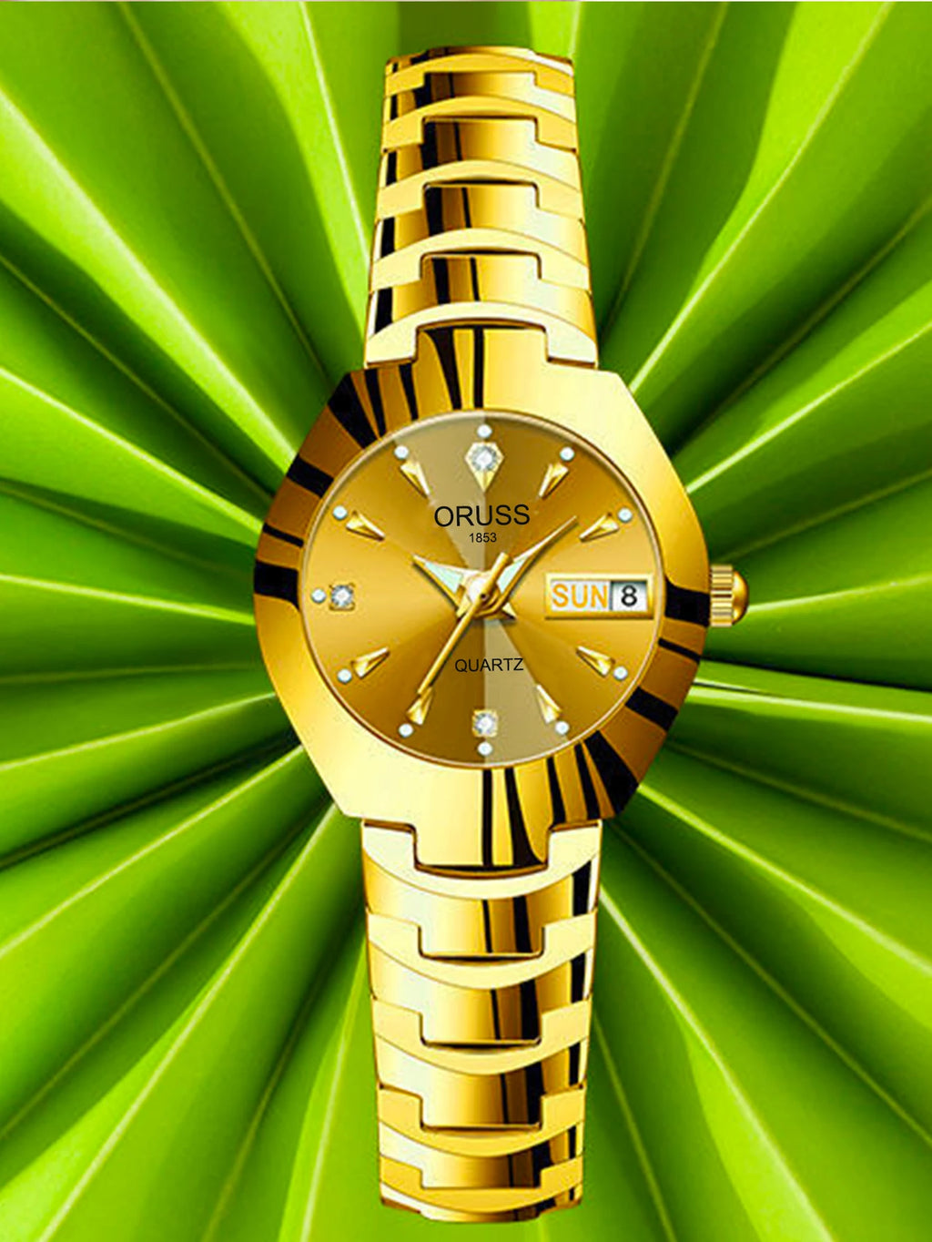ORUSS Couple Watch Waterproof Casual Fashion Women Men Quartz Watches Ladies Stainless Date Week Men Clock Lover's Date Gift