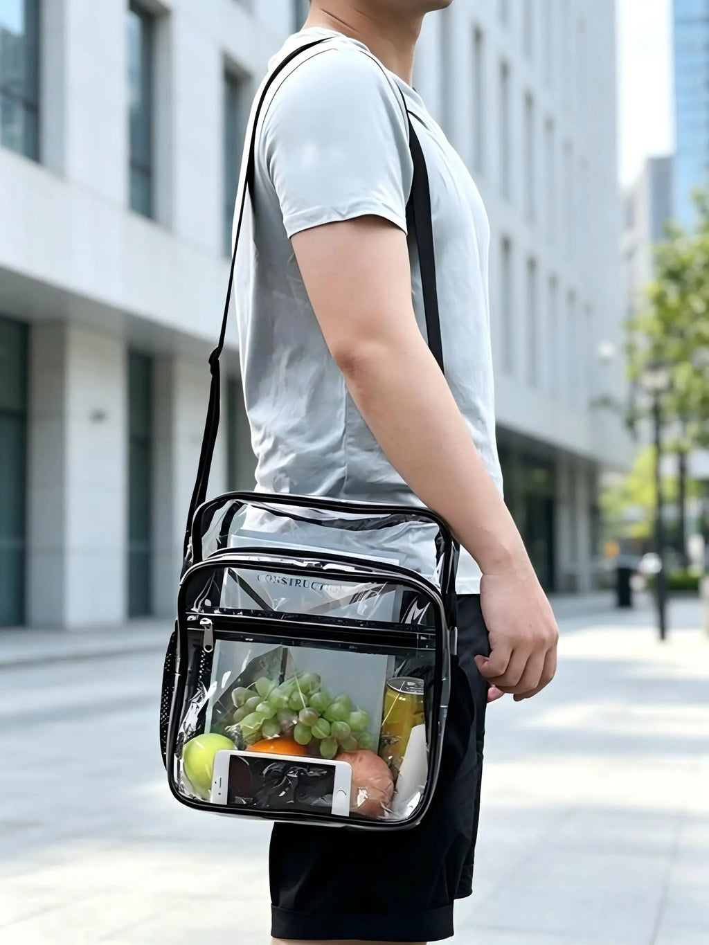 2026 Women Transparent PVC Crossbody Bag Waterproof Light Mesh Strap Fits Phone 9.7 Inch iPad Umbrella