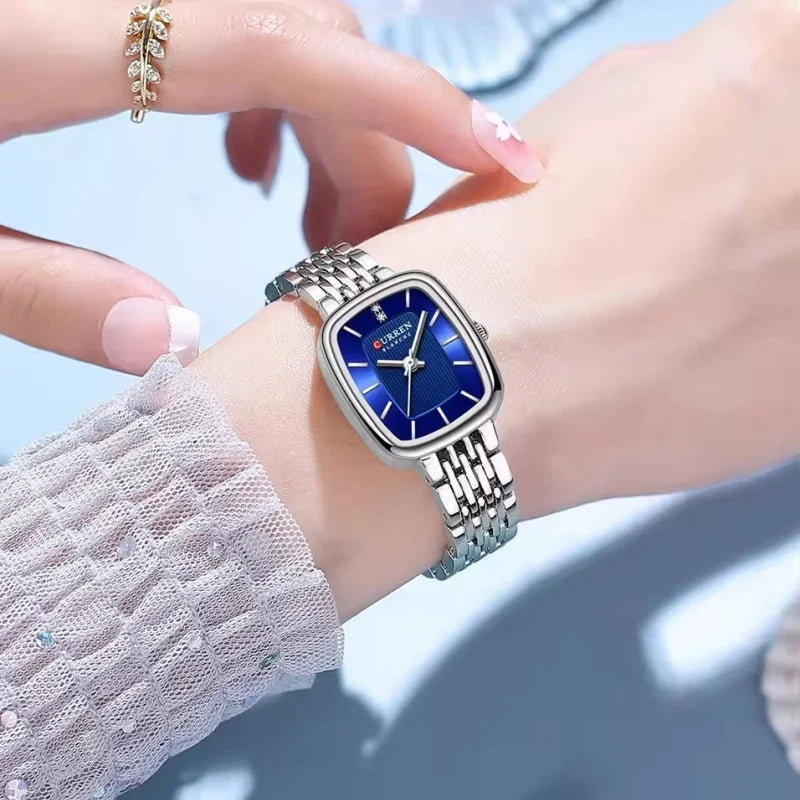 Curren 9093 Women's Quartz Watch Waterproof Luxury Party Women's Watch Elegant Gold Rectangular Dial Quartz Watch Bracelet Gift