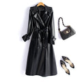 Real Leather Sheepskin Coat Women's Mid-Length Over-Knee Autumn Winter New Style Korean Version Slimming Windbreaker