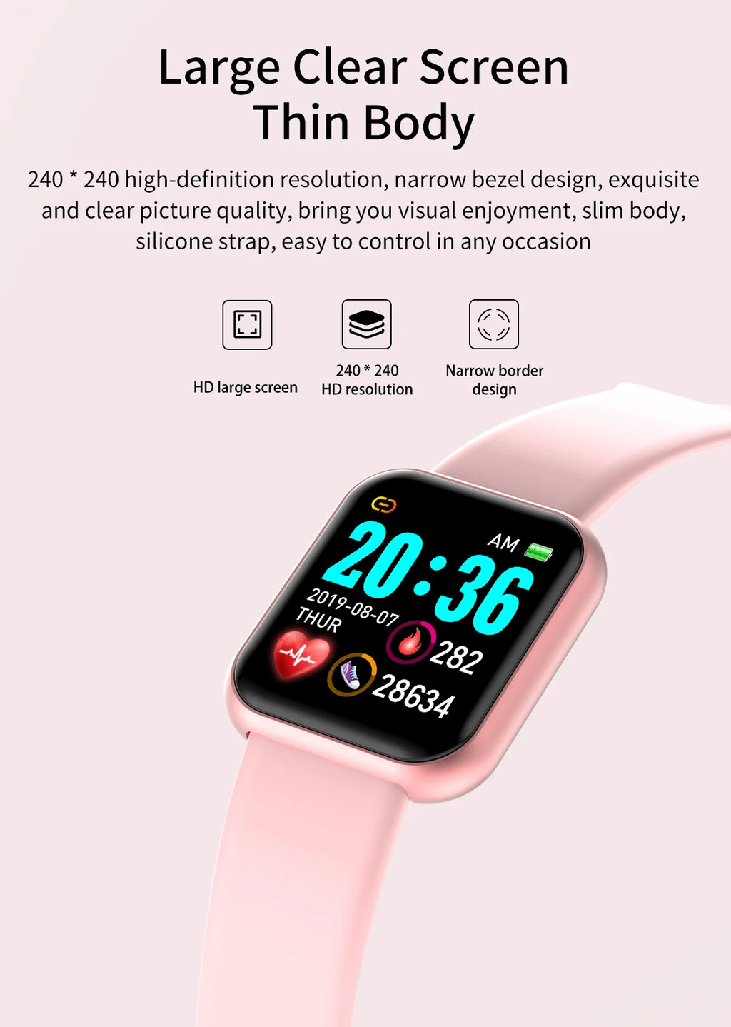 Men Watch Electronic Fitness Bracelet Smartwatch Smart Watch Y68 D20 Sleep Monitor Gift For IOS Android Smartphones Alarm Clock