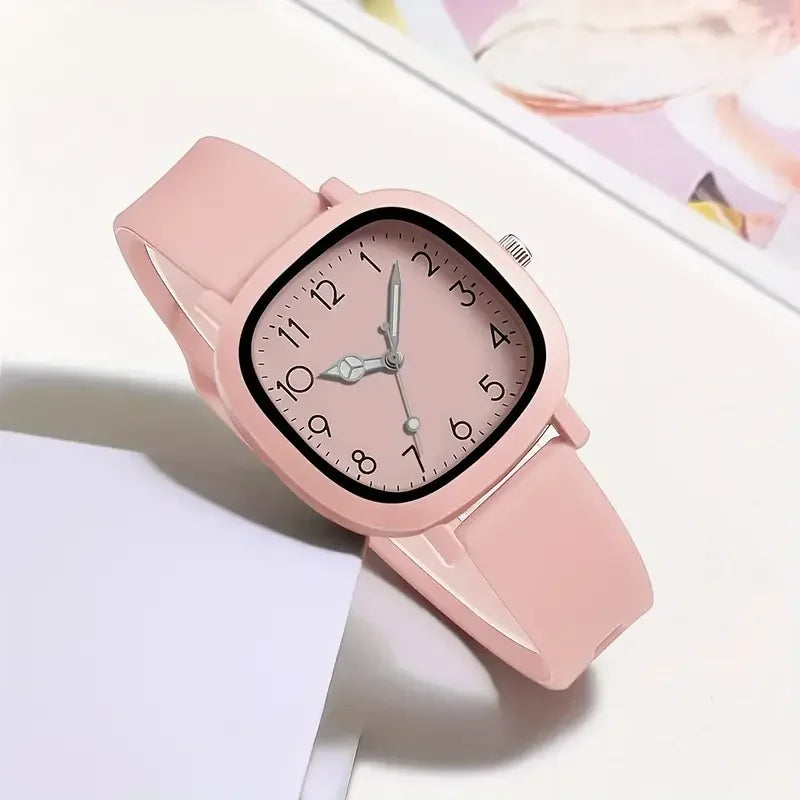 Fashion Square Women Quartz Watch Casual Silicone Band Ladies Wristwatch for Girls Clock Relogio Feminino