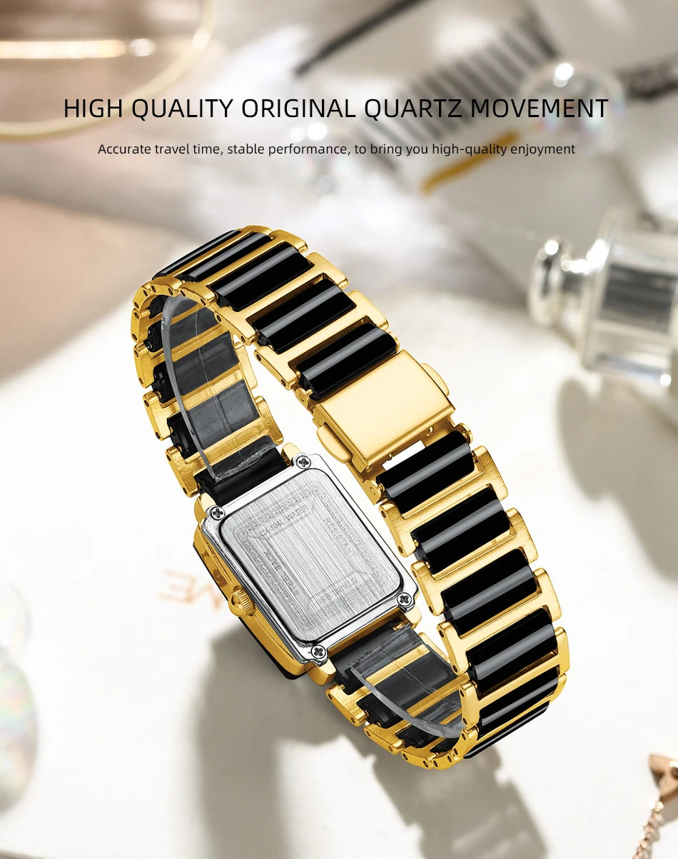 CHENXI 104A Waterproof Top Brand Luxury Couple Watches Watch for Women Men with Simulated-Ceramics Strap Relojes Para Damas