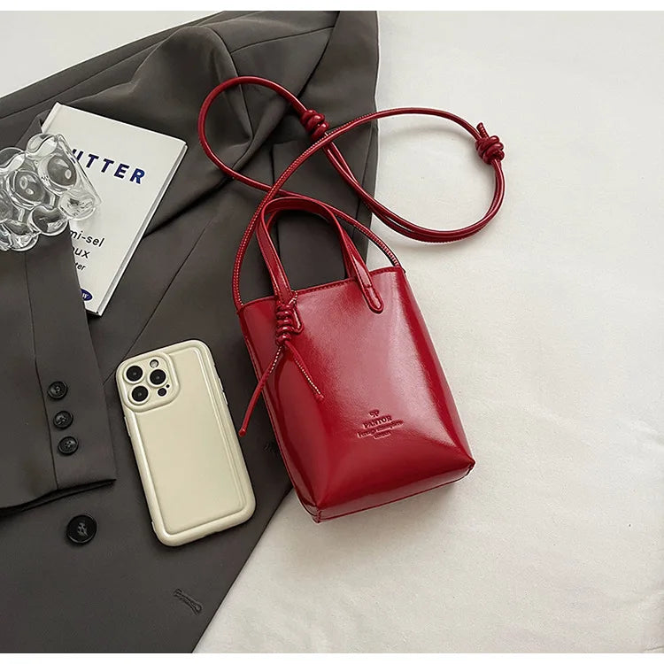 PU Leather Mini Crossbody Bag for Women 2025 New Korean Fashion Luxury Shoulder Bags Female Simple Retro Handbags and Purses