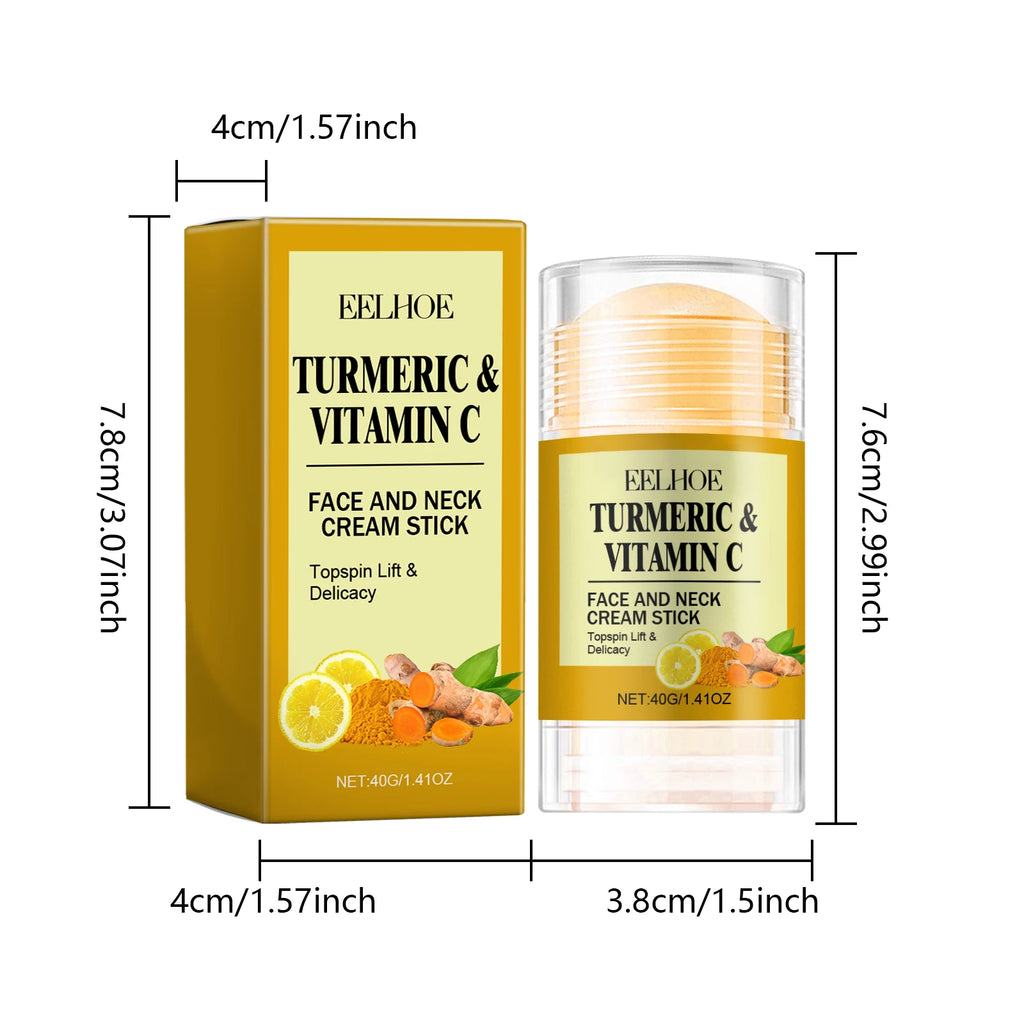 Turmeric Face Stick Vitamin C Neck Cream Revitalizing Brightening Moisturizer Clay Mask Balm For Even Tone Deep Pore Purifying