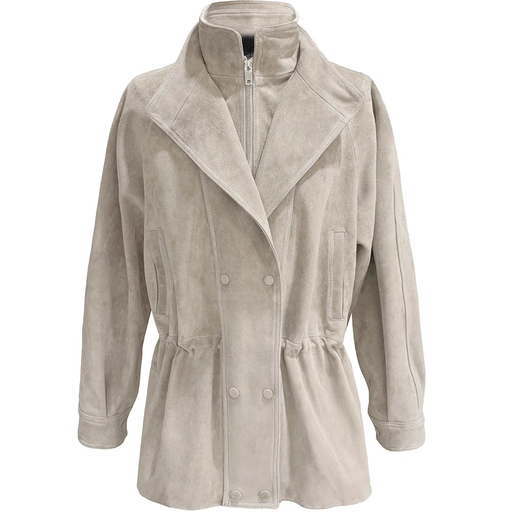 YOLOAgain 2025 Autumn Oversized Leather Jacket Coat Women High Quality Suede Jacket
