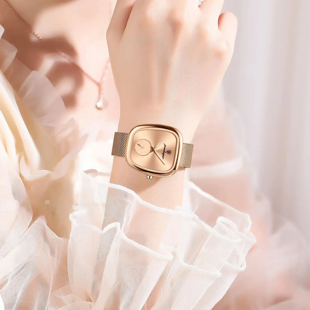 POEDAGAR Luxury Brand Woman Watch Waterproof Stainless Steel Mesh Women's Watches Fashion Elegant Quartz Ladies Wristwatch Reloj