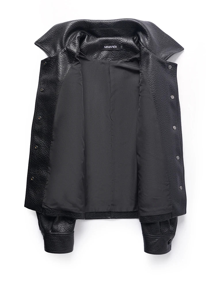 fashion genuine leather jacket woman, 2025 autumn sheepskin coat