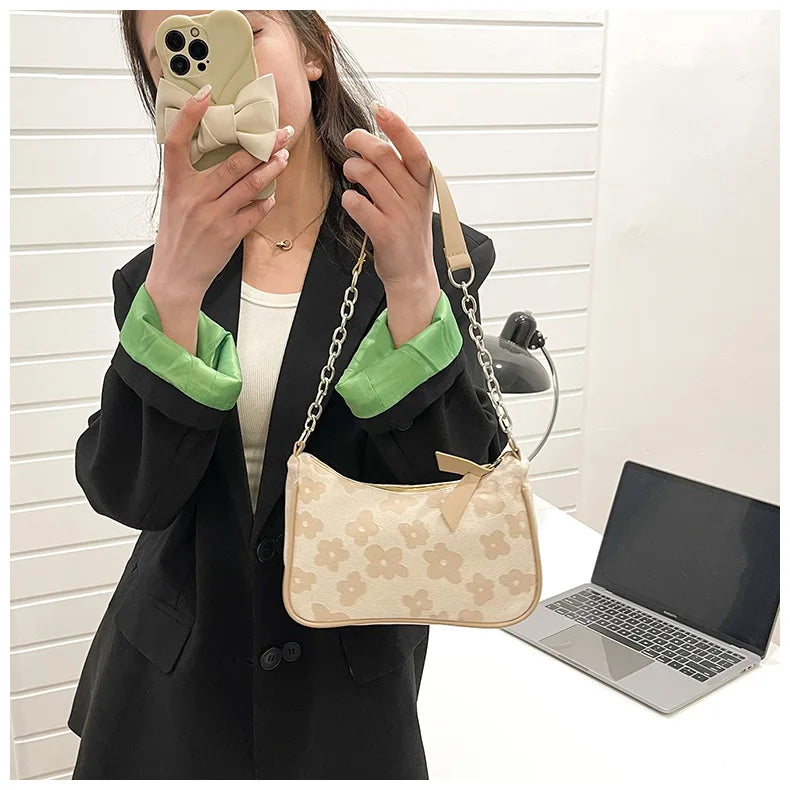 Fashion Felt Shoulder Bags for Women Small Casual Underarm Bag Female Hand Crossbody Bags for Women
