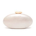 Women's Fashion Evening Clutches Luxury Plain Acrylic Long Chain Cross body Handbag Oval Shaped Fits Phone Wedding Banquet Party