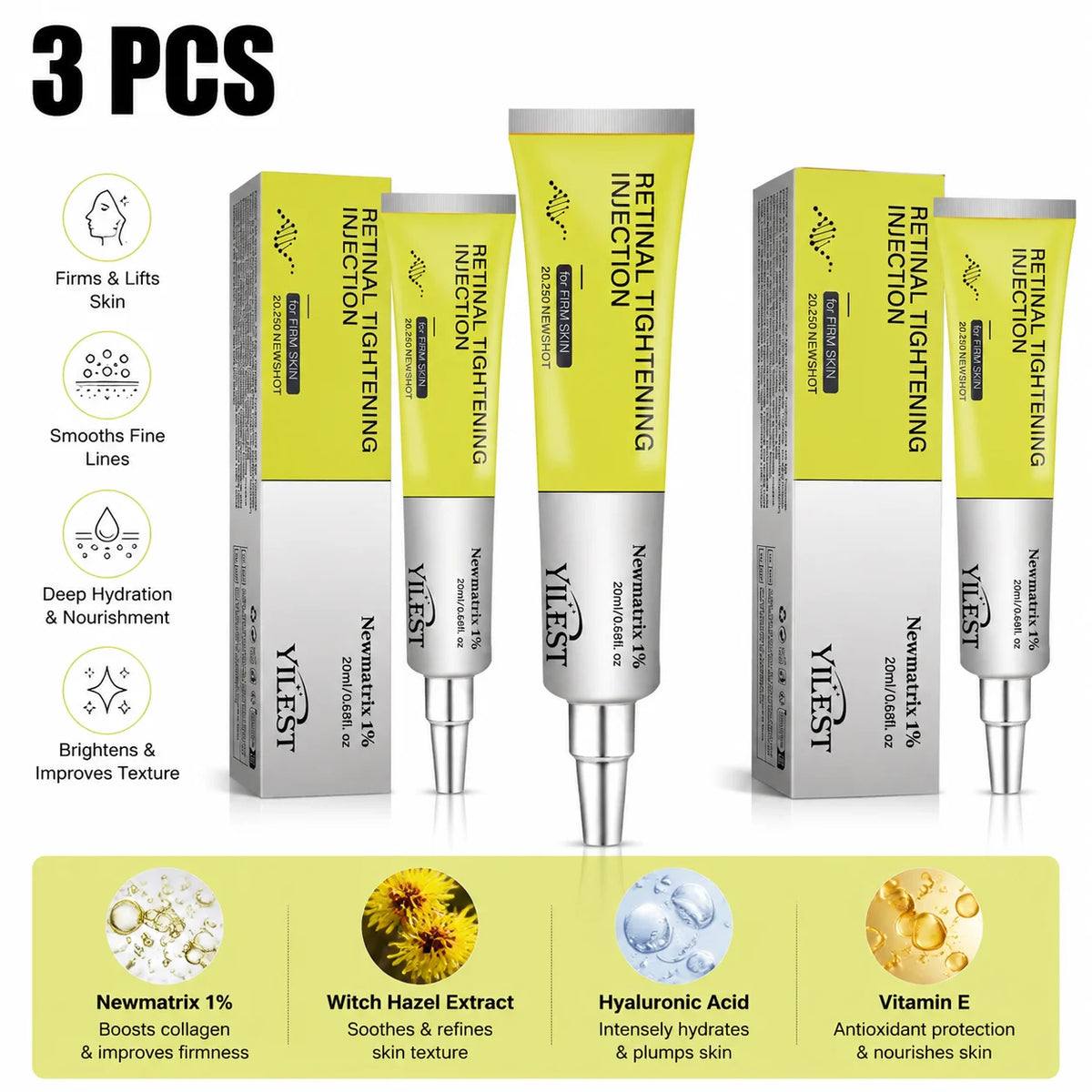 Retinal Eye Cream 20ml with Retinol Ceramide Panthenol Hydrating Firming Eye Care Cream for Fine Line Skin Care