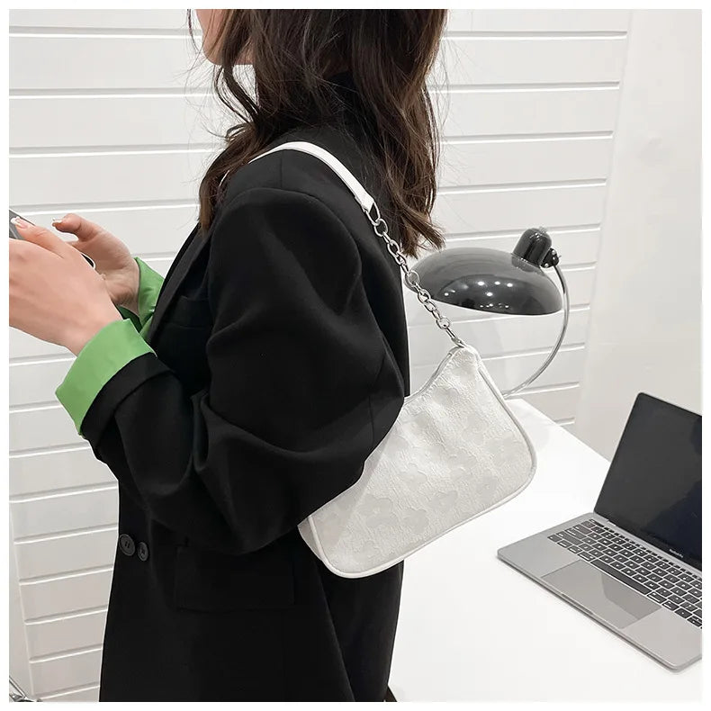 Fashion Felt Shoulder Bags for Women Small Casual Underarm Bag Female Hand Crossbody Bags for Women