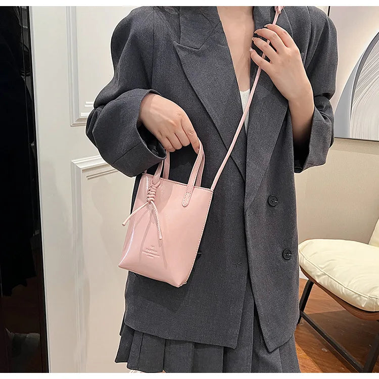 PU Leather Mini Crossbody Bag for Women 2025 New Korean Fashion Luxury Shoulder Bags Female Simple Retro Handbags and Purses