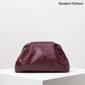 Vintage Artificial Leather Woven Pattern Clutch Bag，Burgundy Bag，Prom Dresses for Women，Large Capacity Women Purse