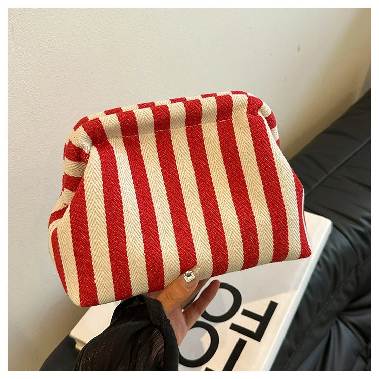 Summer Woven Crochet Purses for Women Beach Clutch Handbags 2026 Dumpling Hobo Casual Colorblock Bag Ladies Ruched Cloud Purse