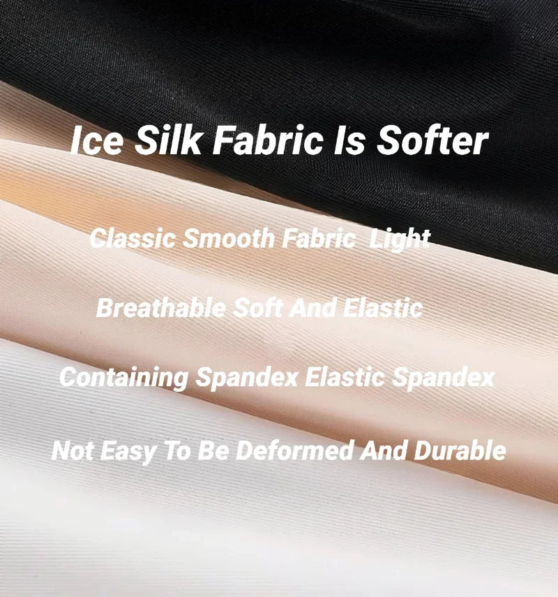 CHUANGERM Women's Ice Silk High Waist Tummy Control Seamless Safety Shorts Thin Double Layer Under Skirt Boxer Shapewear Panty
