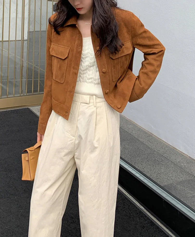 Classic Quality Leather Jacket For Women 2025 Winter Cashmere Suede Leather Coat Female Slimming Versatile Jaqueta Streetwear